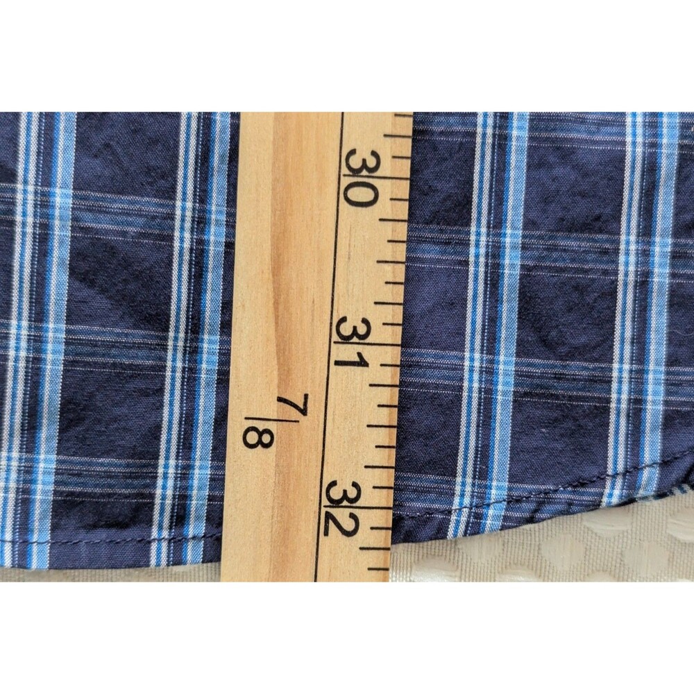 Nautica Men XL Blue White Plaid Button Down Short Sleeve Navtech Classic NWT - Picture 5 of 11